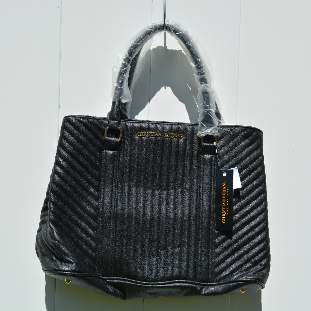 Black Tote "Shoulder" Bag, Christian Siriano (NWT)
